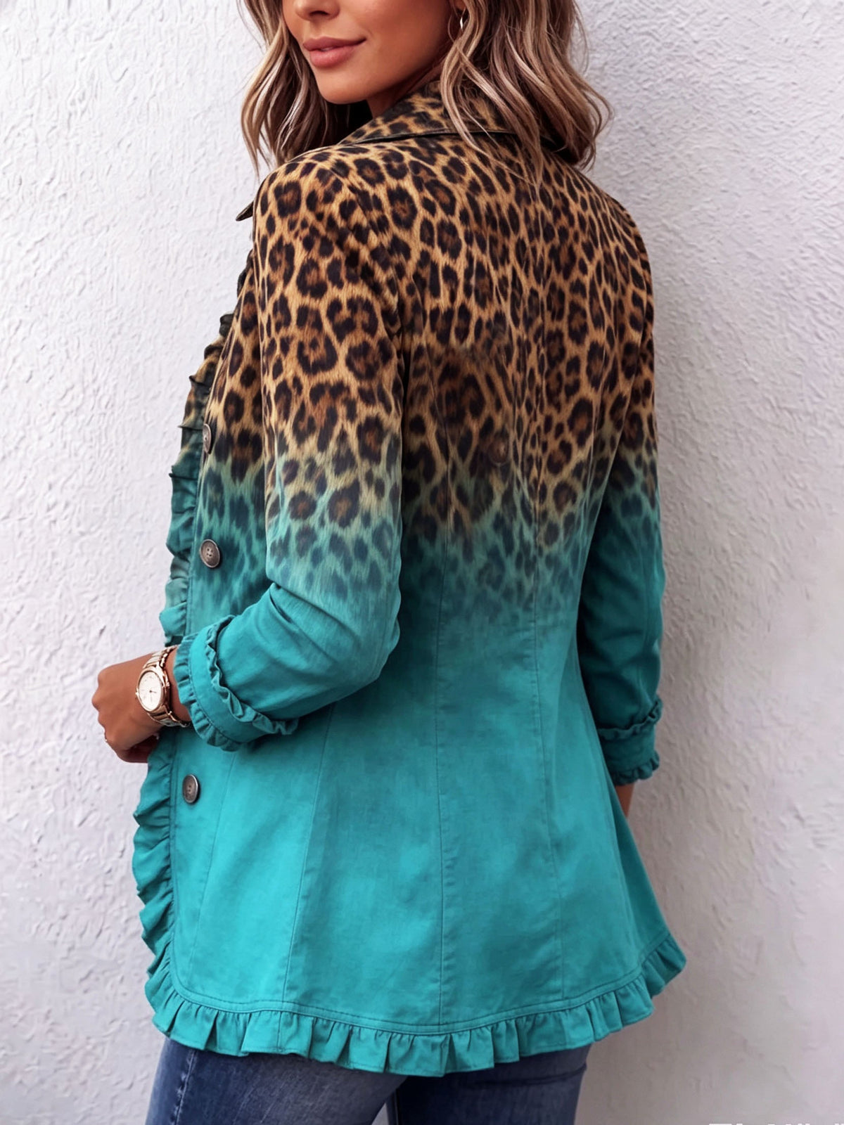 ELSPETH™ | CHAQUETA TIPO BLAZER CON VOLANTES