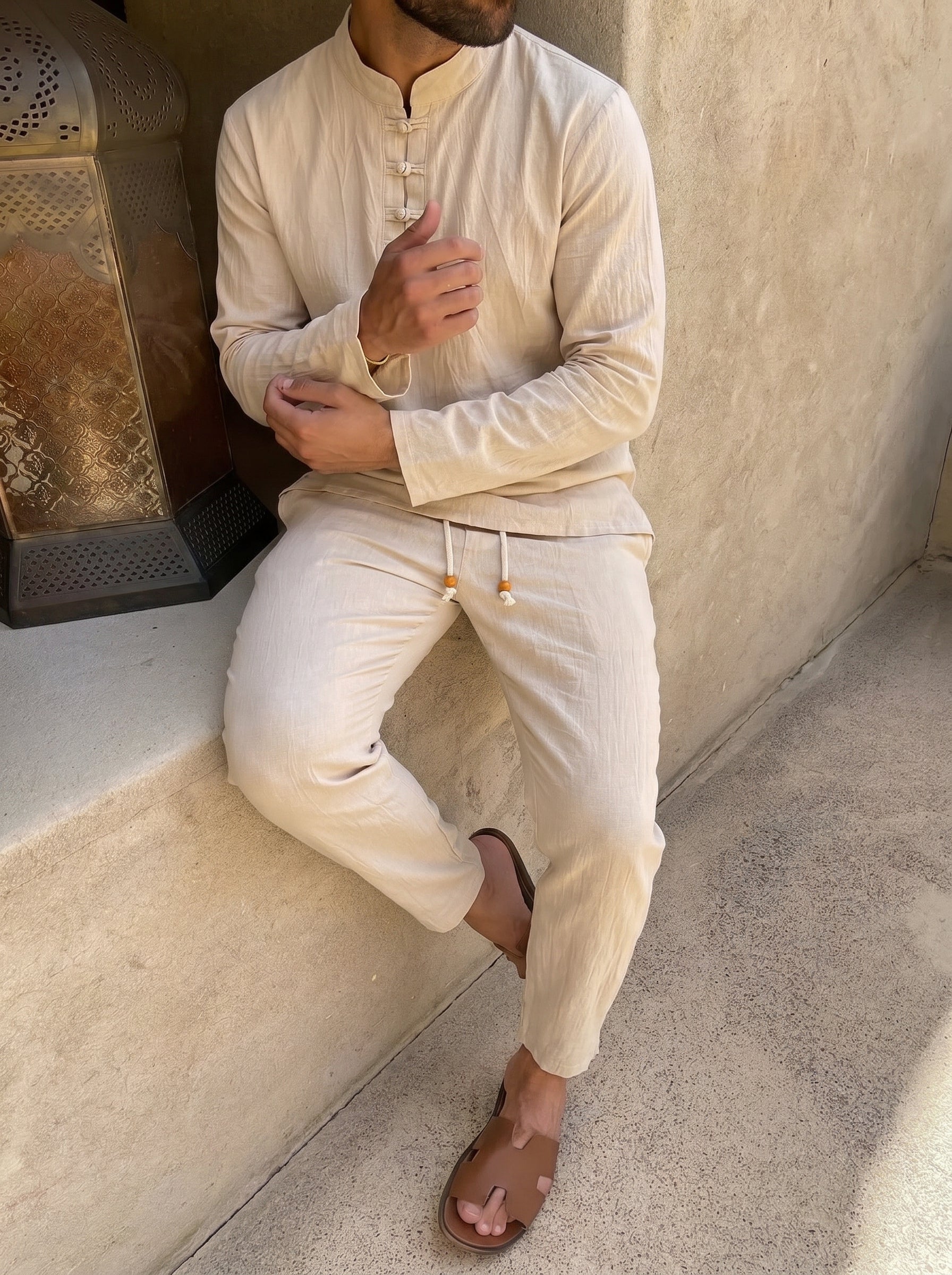 COASTLINE | CONJUNTO ESTILO CHINO DE LINO